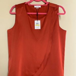 Calvin Klein burnt orange satin blouse